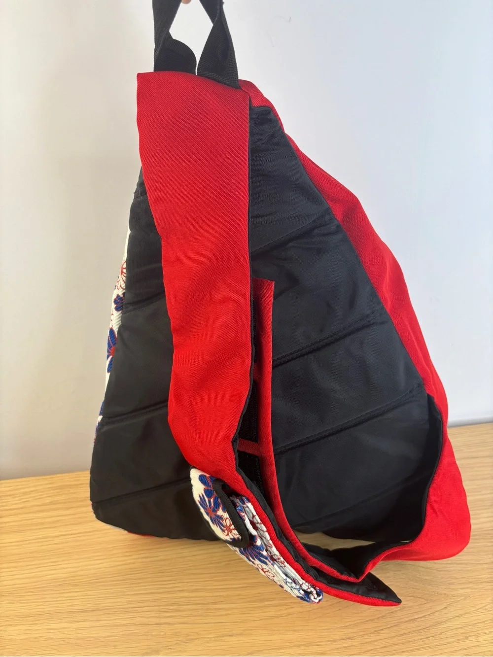 Vintage JanSport Corduroy Daisy Sling Bag Red White Blue